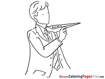 Plane Business Children download Colouring Page