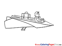 Plane Business download Colouring Sheet free