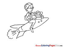 Rocket Businessman download printable Coloring Pages