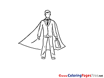 Superman Businessman Children Coloring Pages free