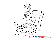 Woman works Children Coloring Pages free