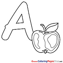 Apple Alphabet free Coloring Pages