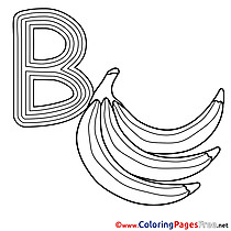 Banana printable Alphabet Coloring Sheets