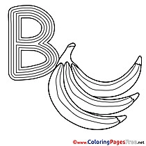 Banana printable Alphabet Coloring Sheets