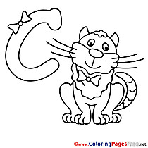 Cat Coloring Pages Alphabet