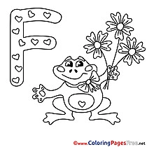 Frog Kids Alphabet Coloring Pages