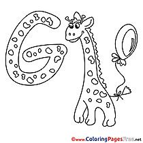 Giraffe Coloring Sheets Alphabet free