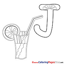 Juice Kids Alphabet Coloring Page