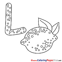 Lemon Colouring Page Alphabet free