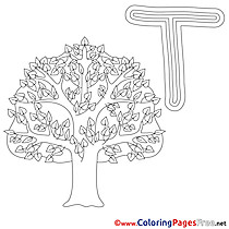 Tree Coloring Pages Alphabet