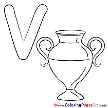 Vase Alphabet Coloring Pages free