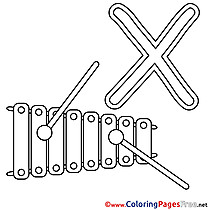 Xylophone Coloring Sheets Alphabet free