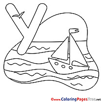 Yacht download Alphabet Coloring Pages