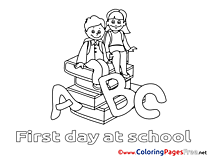 Alphabet School Colouring Sheet download free