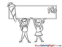 Alphabet School download printable Coloring Pages