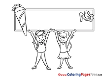Alphabet School download printable Coloring Pages