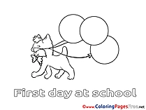 Balloons Cat Kids download Coloring Pages