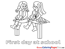 Bench printable Coloring Pages Friends for free