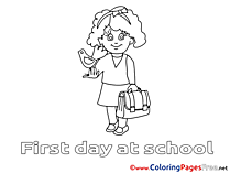 Bird Girl School printable Coloring Sheets download