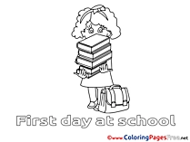 Books Girl free printable Coloring Sheets