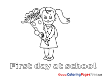 Bouquet free printable Girl Coloring Sheets