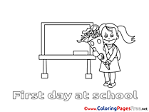 Chalkboard Girl Coloring Sheets download free