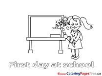 Chalkboard Girl Coloring Sheets download free