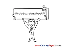 First Day at School Coloring Pages for free