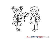 Flowers Kids free Colouring Page download