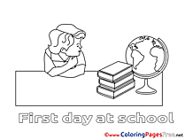 Globe Colouring Sheet download School free