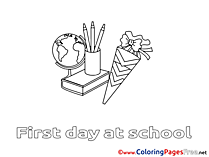 Kids School Supplies download Coloring Pages