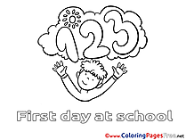 Numbers Boy Children download Colouring Page