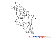 Rabbit School for Kids printable Colouring Page