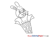 Rabbit School for Kids printable Colouring Page