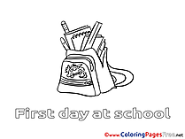 Schoolbag for Children Supplies free Coloring Pages