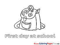 Schoolbag printable Coloring Sheets download