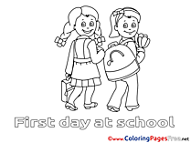 Tulips Kids School Coloring Pages for free