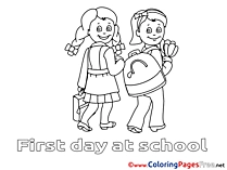 Tulips Kids School Coloring Pages for free