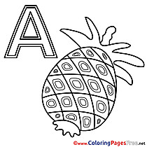 Ananas Alphabet free Coloring Pages