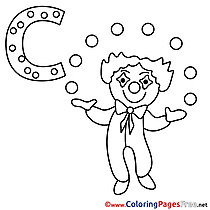 Clown Coloring Pages Alphabet