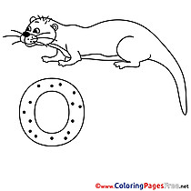 Otter free Alphabet Coloring Sheets