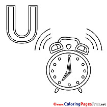 Uhr Alphabet Coloring Pages free