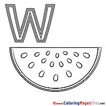 Wassermelone Coloring Sheets Alphabet free