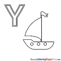 Yacht Colouring Sheet download Alphabet