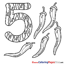 5 Pepper Kids Numbers Coloring Pages