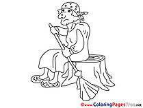 Baba Yaga Colouring Sheet download free