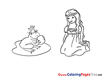 Frog Princess printable Coloring Pages for free