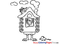 Hut on Chicken Legs download printable Coloring Pages