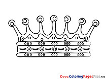 Kids free Crown Coloring Page