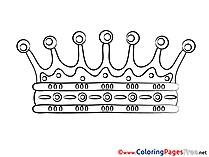 Kids free Crown Coloring Page